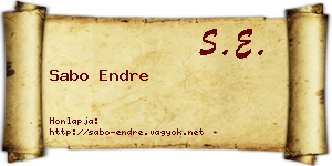 Sabo Endre névjegykártya